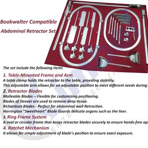 Bookwalter Abdominal Retractor System Table Mounted Self <b>Retaining</b> Manual Medical Surgical Retractor Set - Product Image 6