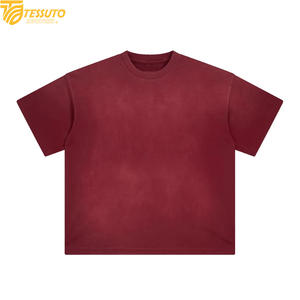 T-shirt personnalisé en coton 100% lourd, coupe ample |   T-shirt vintage surdimensionné délavé à l'acide |    T-shirt uni à épaules tombantes pour hommes - Product Image 2