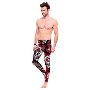 Quick Dry High Quality Customized Logo Printing Outdoor Compression Wear Men Mid Waist Tight <b>Leggings</b> - Product Image 4