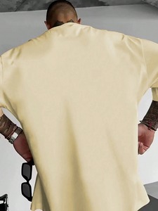 T-shirt en coton pour homme de qualité supérieure, manches courtes, décontracté, pour la gym, le fitness, athlétique, col rond, doux - Product Image 4