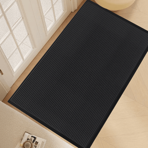 Tappeto d'ingresso commerciale extra lungo e resistente in PVC composito grigio scuro 90x180x0,7 cm, personalizzabile per la protezione della porta - Product Image 1