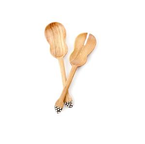 Ensemble de 2 ustensiles en bois d'acacia pour servir les salades, design nouveau, prix compétitif. - Product Image 1