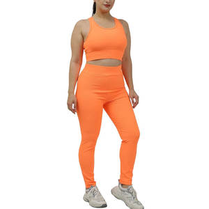 Conjunto de Yoga Sostenible de Alta Elasticidad sin Costuras de 2 Piezas para Mujer, Ropa Deportiva, Leggings de Cintura Alta, Conjunto de Leggings para Gimnasio, Ropa Deportiva a Prueba de Sentadillas - Product Image 1