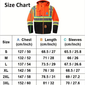 Chaqueta de Invierno de Alta Visibilidad y Calidad Superior con Cinta Reflectante de 5cm, Impermeable, Resistente al Viento, Ecológica, con Capucha y Logotipo Frontal para Adultos - Product Image 4