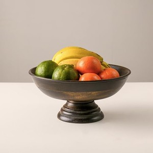 Corbeille à fruits rectangulaire en bois de noyer noir, style moderne du milieu du siècle |   Installation de table artisanales en gros, importées d'Inde - Product Image 3