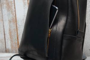 Mochila Mini Casual de Cuero Genuino para Mujer, Bolso de Cuero Real Pequeño, Mochila de Viaje, Personalizada LMBP-0046B - Product Image 3