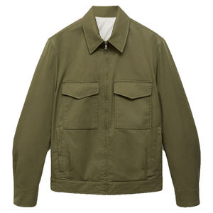 Nouvelle veste d'hiver unisexe élégante en toile, couleur vert olive, fermeture éclair, respirante, coupe-vent, écologique, grande taille, utilitaire - Product Image 1
