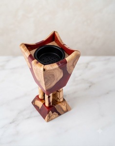 Brûleur d'encens en bois de santal fait main, diffuseur aromatique, décoration intérieure toutes saisons, usage religieux, encens indien, artisanal - Product Image 1