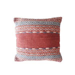 Super Comfortable And Soft Pink Colour Velvet <b>Cushion</b> Cover With White & Grey Dot Lines for Living Room - Product Image 1