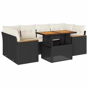 Conjunto de Sofás Modulares Grandes de Ratán PE Negro para Jardín, Elegante Colección de Muebles para Exteriores - Product Image 2