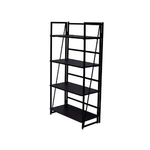 Libreria a 4 Ripiani in Metallo e Plastica per Casa e Ufficio, Scaffale Pieghevole in Legno Vintage per Organizzazione e Stoccaggio - Product Image 4