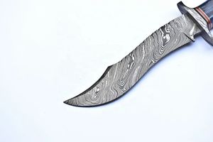 High Quality Tactical Survival <b>Knife</b> with Wood Handle & Damascus Steel Scabbard for Hunting DIY OBM Customizable - Product Image 5