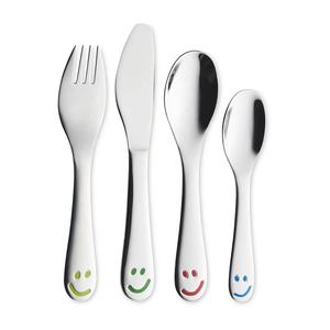 Ensemble de couverts en acier inoxydable Design gaufré Design à poignée incurvée Ensemble de couverts en acier inoxydable argenté - Product Image 6