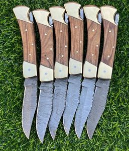 Couteau pliant multi-usage portable à lame en acier Damas, idéal pour le camping, personnalisable – Vente chaude - Product Image 5
