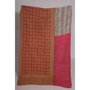 Floral Kantha <b>Quilt</b> Boho Cotton <b>Throw</b> Handmade Vintage Indian Reversible Blanket Bedspread Home Decor - Product Image 1