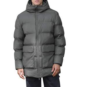 Parka de Plumón Larga con Capucha para Hombre, Color Gris Ceniza, Estilo Moderno, Aislamiento Térmico, Chaqueta de Invierno Resistente al Viento, OEM, ODM, Venta al Por Mayor - Product Image 1