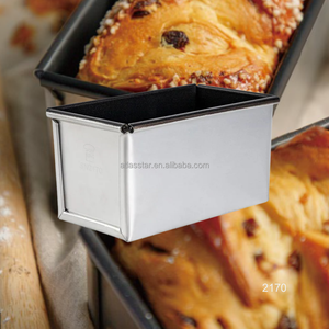 Moule à pain rectangulaire profond en aluminium antiadhésif durable ATLAS STAR, qualité alimentaire, 250g, noir, compatible lave-vaisselle et four, Shokupan - Product Image 1