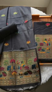 Ensemble salwar en coton et soie tissé avec dupatta - Product Image 2