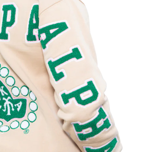 เสื้อสเวตเชิ้ต AKA Sorority Inc ลายปักด้านหลังแบบ Tan Chenille สำหรับผู้หญิง ปักตัวอักษรกรีก คุณภาพพรีเมียม คอกลม - Product Image 5