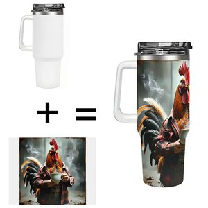 Stainless Steel Tumbler 40oz With Handle And Lid For <b>Coffee</b> Or Tea - Product Image 1