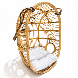 Silla Colgante Moderna de Ratán Estilo Nido de Pájaro, Cuna Mecedora Tejida para Jardín, Balcón u Hotel, Hecha en Indonesia - Product Image 4