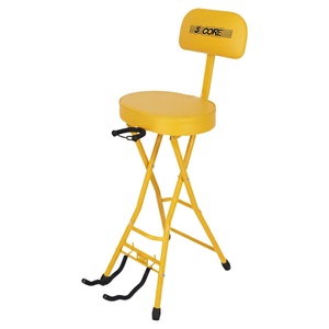 5Core Guitar Stool 3.15" <b>Padded</b> <b>Chair</b> w Backrest Foldable Music Seat Built in Foot Rest Guitar Stand - Product Image 1
