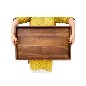 Bandeja de Servir Apilable de Madera para Cocina, Bandeja de Desayuno de Madera sin Acabado para Cena y Té - Color y Tamaño Personalizables - Product Image 3