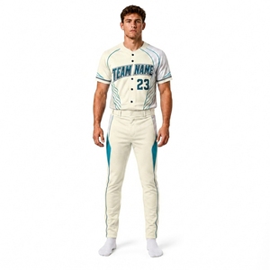 Ensemble Maillot et Pantalon Personnalisé pour Équipe de Baseball Homme – Tenue Sportive Athlétique Entièrement Sublimée avec Boutons – Fournisseur d'Usine OEM à Marque Privée - Product Image 1