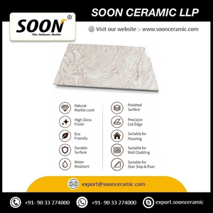 Grande dalle de marbre calcite poli, écologique, pour décoration murale moderne de salon, application imperméable - Product Image 5