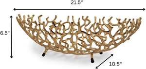 Corbeille à fruits moderne en aluminium avec finition cuivrée, bol à fruits décoratif en métal pour table à manger, comptoir de cuisine, centre de table - Product Image 5