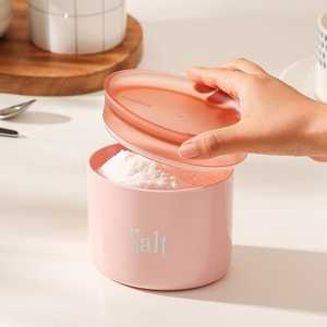 Modern Decorative Metal <b>Storage</b> <b>Jar</b> with Wooden Lid <b>for</b> Elegant <b>Kitchen</b> Organization and Home Interior Styling - Product Image 1