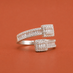 Minimalist Unique Design S925 Silver <b>Open</b> Adjustable Design Moissanite Daily <b>Ring</b> For Gift - Product Image 2
