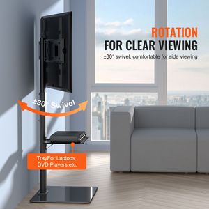 Supporto TV Girevole Moderno per Televisori da 32-65 Pollici, Altezza Regolabile, Base in Vetro Temperato - Product Image 4