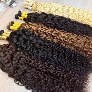 Cabello Humano 100% Remy, Rizado y Liso, BW DW, Se Vende Individualmente, Cabello de un Solo Donante, Cabello a Granel para Trenzas - Product Image 1