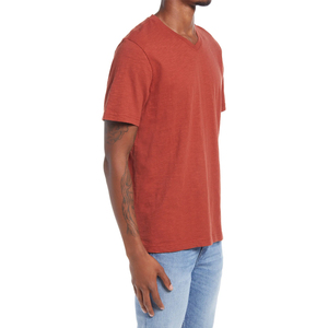 Camisetas Personalizadas con Cuello en V para Hombre, 100% Algodón, Tejido de Punto, Color Sólido, Diseño en Blanco, Alta Calidad, Camisetas con Cuello en V para Hombre al por Mayor - Product Image 2