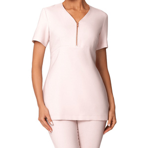 Uniformes de esteticista negros al por mayor, túnicas de belleza para damas, uniformes de spa para mujer, uniforme de recepcionista. - Product Image 2