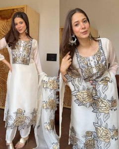 Designer Indian Pakistani Party Wear New Collection Silk Fully Stitched Top-Dupatta Bottom Set Stretchable Reversible - Product Image 6