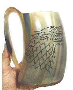 Haute qualité véritable corne de buffle Viking tasses à boire micro-ondes tasses en céramique assorties conceptions de sculpture pour les fêtes de mariage - Product Image 2