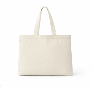 Bolsa de lona tamaño mediano con asa para el hombro, para uso diario, compras, color natural, bolsas de algodón. - Product Image 3