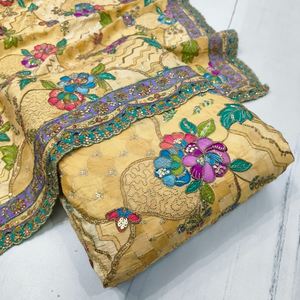 Tissu brocart de luxe imprimé, tissu jacquard brodé imprimé pour robe de mariée, Kurti, robe et costume - Product Image 6