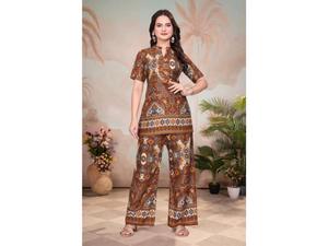 NEW MODERN DIGITAL PRINTED CORD SET for WOMEN'S KURTA/KURTI Zain Exports REVERSER NO DUPATTA ALL SEASONS - Product Image 3