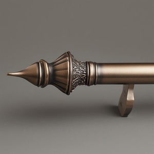 Barra de Cortina Individual de Metal Heritage con Textura de Madera, Duradera y con Elegancia Rústica - Product Image 5