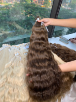 Extensions de cheveux naturels ondulés en vrac, prix d'usine # 4 # 6 # 8 mèches de cheveux vietnamiens de haute qualité Nasa Hair de 18 pouces et 30 pouces, 1 kg, permanent