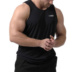 Débardeur de sport d'été pour homme, col rond, sans manches, coupe courte, 100% coton, séchage rapide, style urbain - Product Image 5