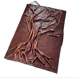 Tree of Life Vintage Handmade Leather Journal <b>Sewing</b> Binding Deckle Edge Paper Rustic Engraved Nature Diary Sketchbook Gift - Product Image 1