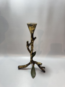 <b>Rustic</b> Branch Gold Aluminium Candle Holder Botanical Tree Branch Stem Taper Candlestick Stand Modern <b>Rustic</b> Table Decor - Product Image 2