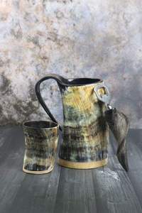 Buffalo Horn <b>Mug</b> Viking Design Luxury Style <b>Halloween</b> Pattern Eco-Friendly Reusable & Washable Party Use - Product Image 6