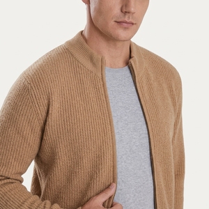 <b>Mens</b> Mock Neck Zip <b>Cardigan</b> <b>Sweater</b> mock neckline and full front zipper Custom Knitwear Wholesale Manufacturer Supplier - Product Image 2