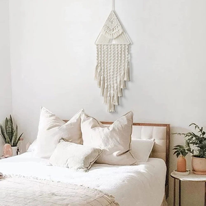 Cotton with Metal frame Modern Macrame Triangle <b>Wall</b> Hanging Tapestry <b>Wall</b> <b>Decor</b> for Bedroom Living Room <b>Nursery</b> 12 x 30 inches - Product Image 4