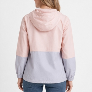 เสื้อแจ็คเก็ตกันลมแบบมีฮู้ดสำหรับผู้หญิง สีสันตัดกัน น้ำหนักเบา กันน้ำได้ ทรงปกติ เหมาะสำหรับใส่ในฤดูใบไม้ร่วง - Product Image 2